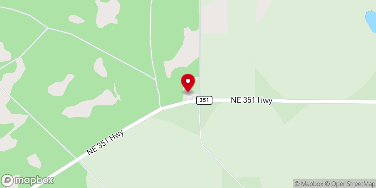 Map showing location of Scrub Creek Baptist Church