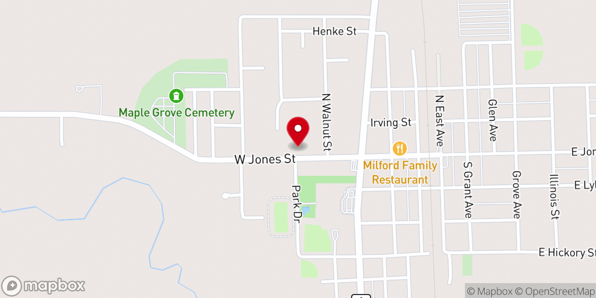 Map showing location of Our Savior Lutheran Church