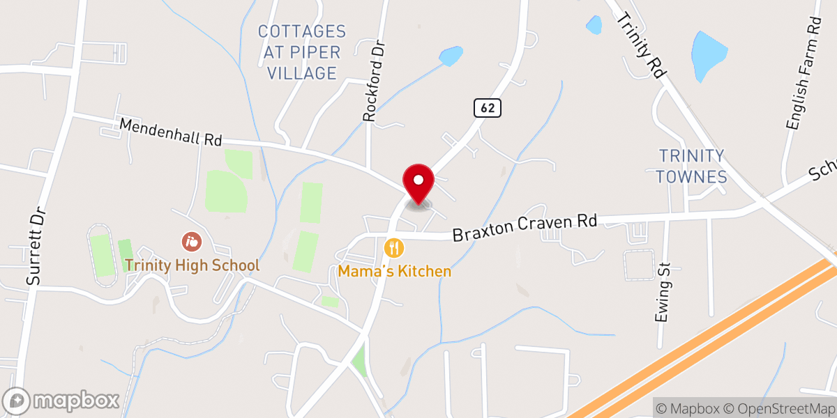 Map showing location of Trinity Memorial Methodist Church