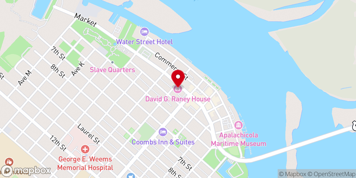 Map showing location of Raney House Museum