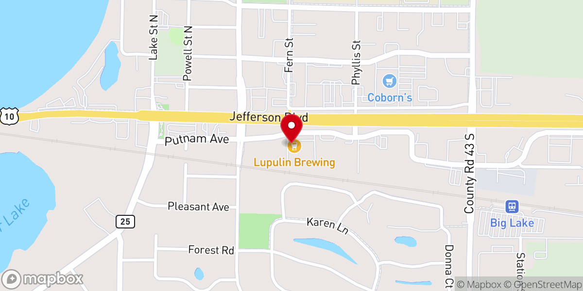 Map showing location of Lupulin Brewing Company
