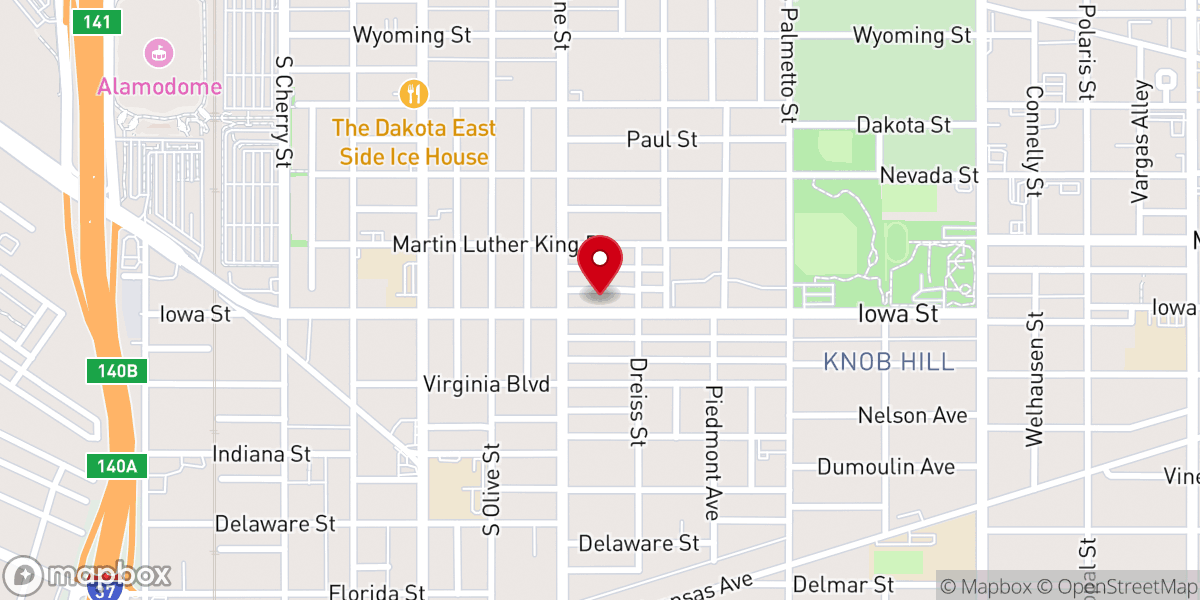 Map showing location of Porter Memorial Christian Methodist Episcopal Church
