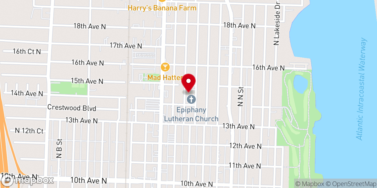 Map showing location of Lake Worth United Church of Christ