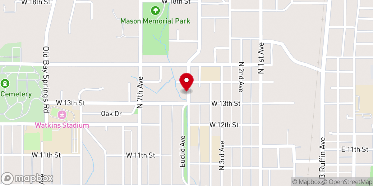 Map showing location of Family Worship Center