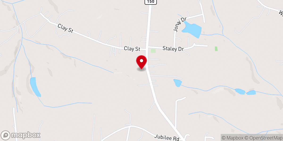 Map showing location of Oak Grove Primitive Baptist Church