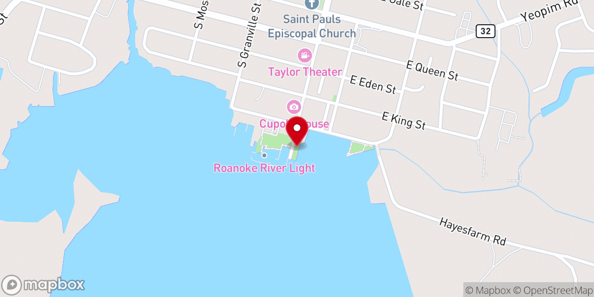 Map showing location of Edenton Trolley Tour