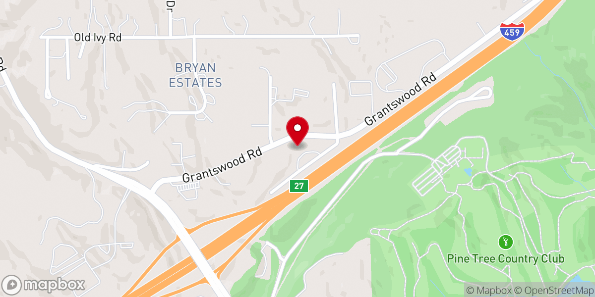 Map showing location of Grantswood Baptist Church