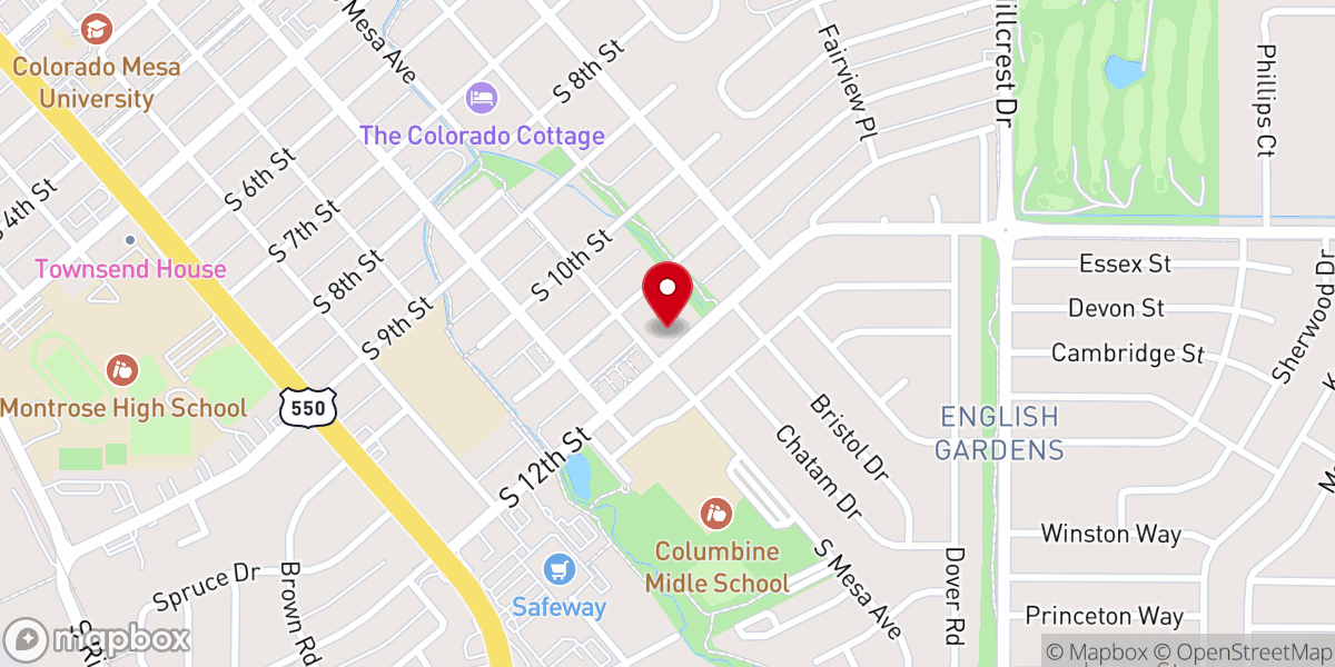 Map showing location of First Church of the Nazarene