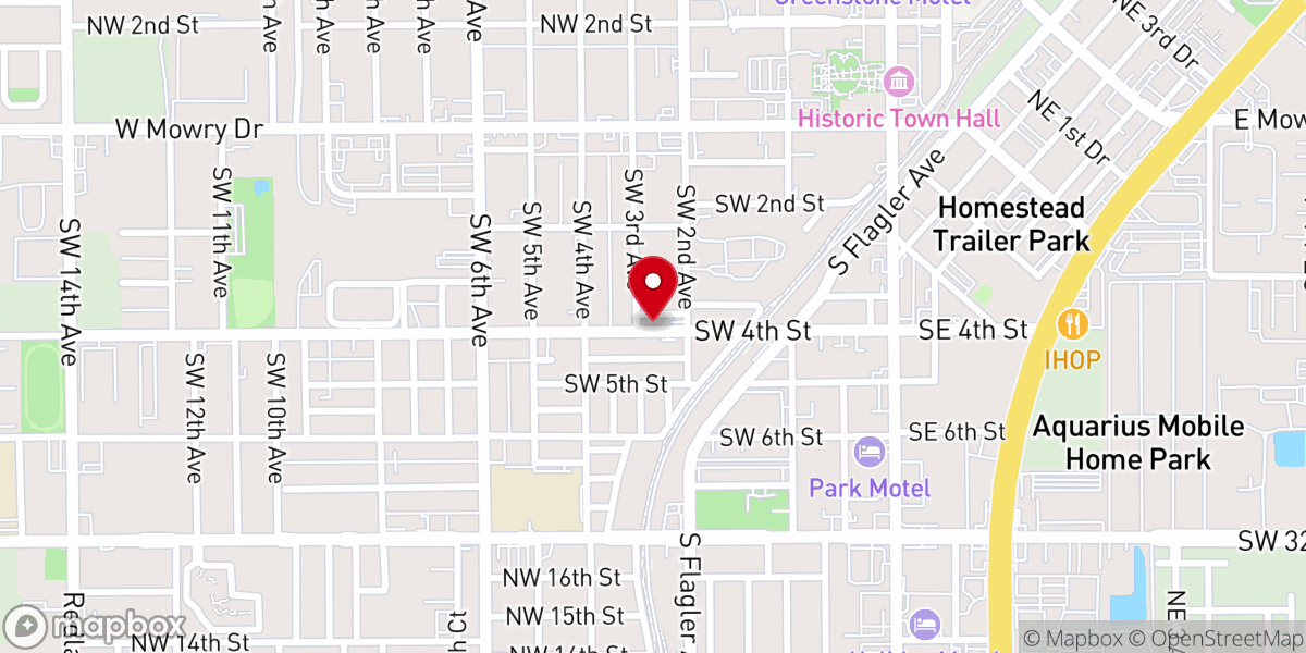 Map showing location of RCCG The True Vine Center Miami