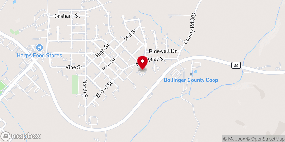 Map showing location of First Baptist Church Marble Hill