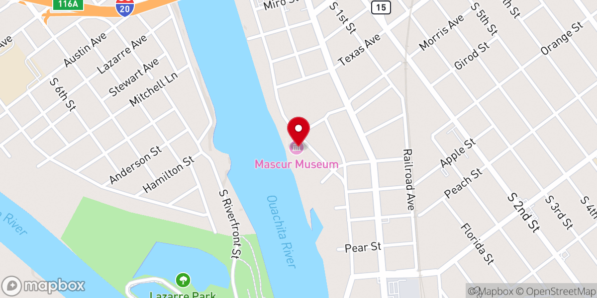 Map showing location of Masur Museum of Art