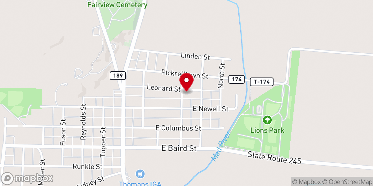Map showing location of West Liberty First Church of God