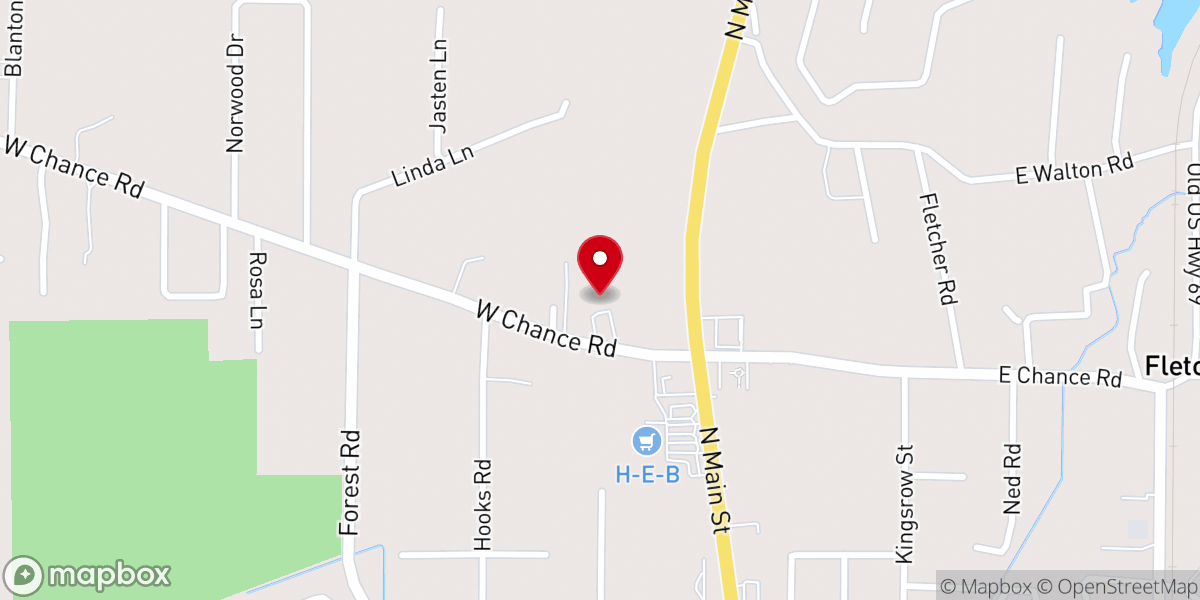 Map showing location of Lumberton Church of Christ