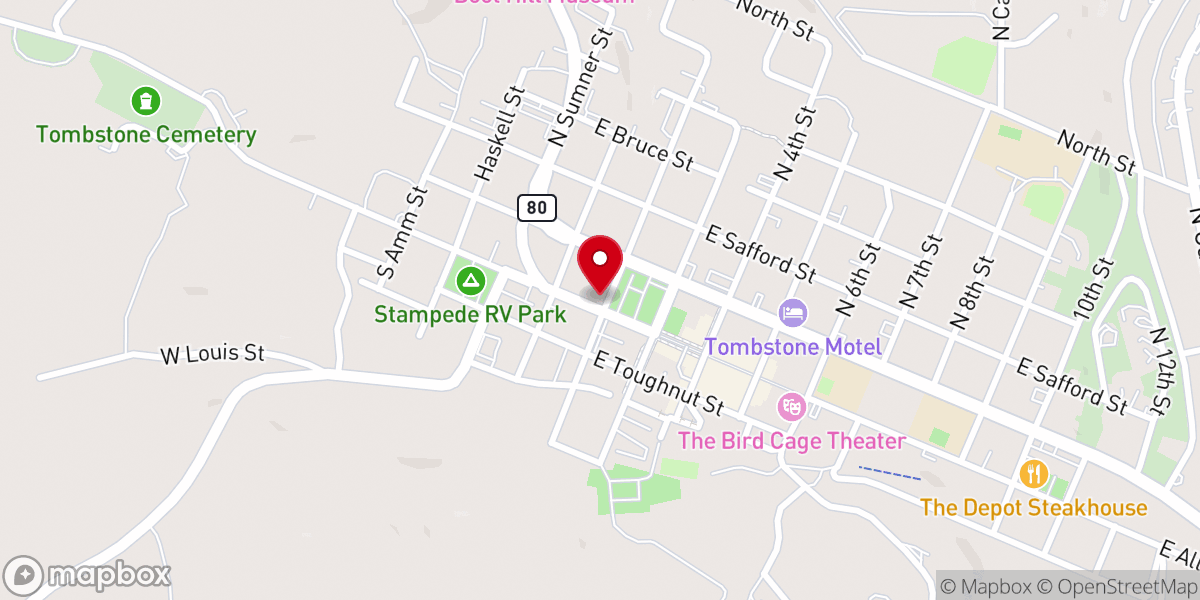 Map showing location of Tombstone Community Congregational Church United Church of Christ