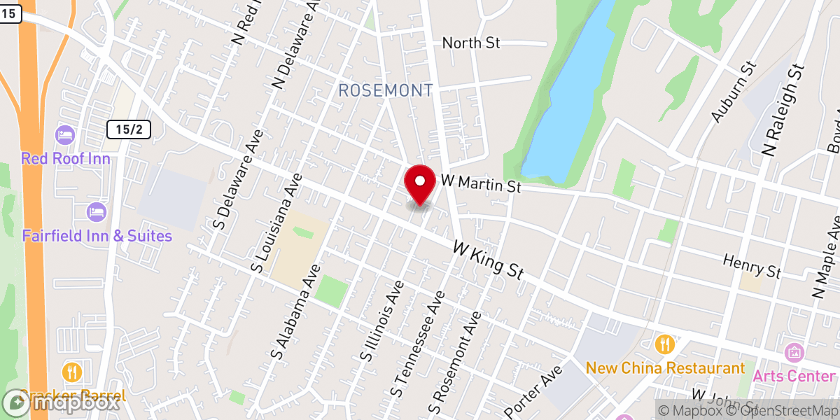 Map showing location of Bridge Church