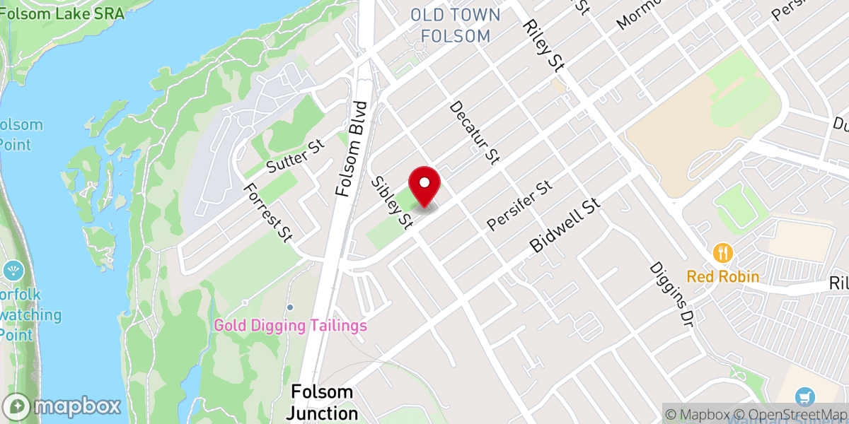 Map showing location of Folsom Bible Church