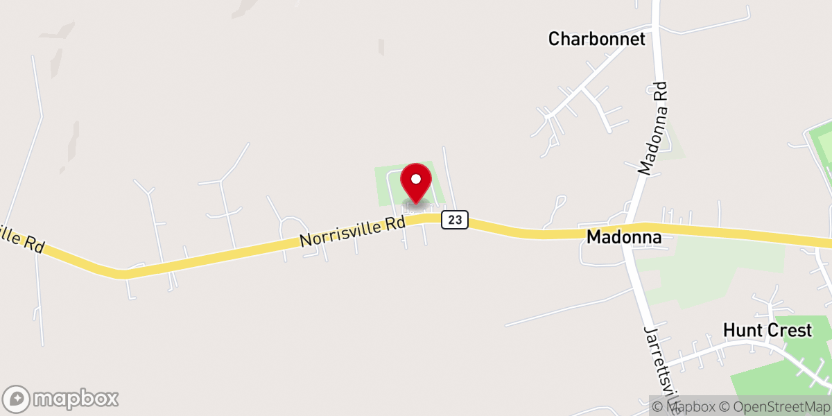 Map showing location of Bethel Presbyterian Church