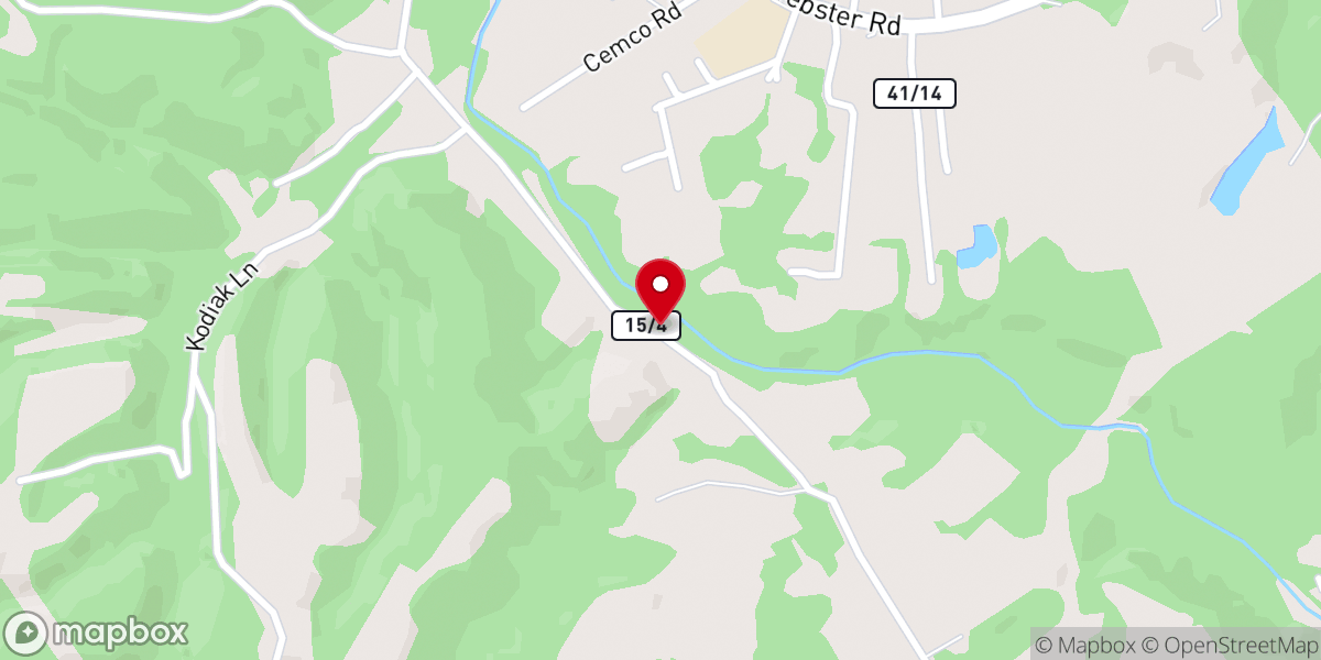 Map showing location of Beaver Freewill Baptist Church