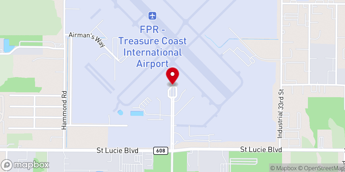 Map showing location of Treasure Coast International Airport