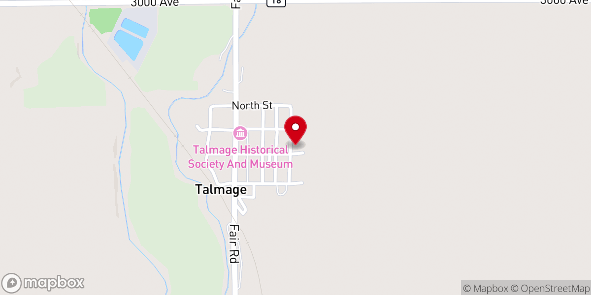 Map showing location of Talmage Community Church
