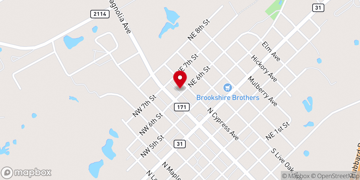 Map showing location of Point of Faith Church