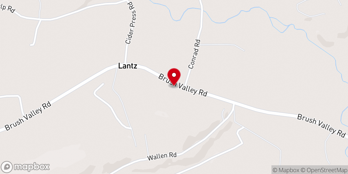 Map showing location of Lantz Emmanuel Church
