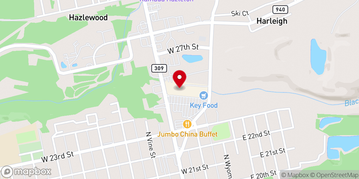 Map showing location of St. Luke's Health Center - Hazleton
