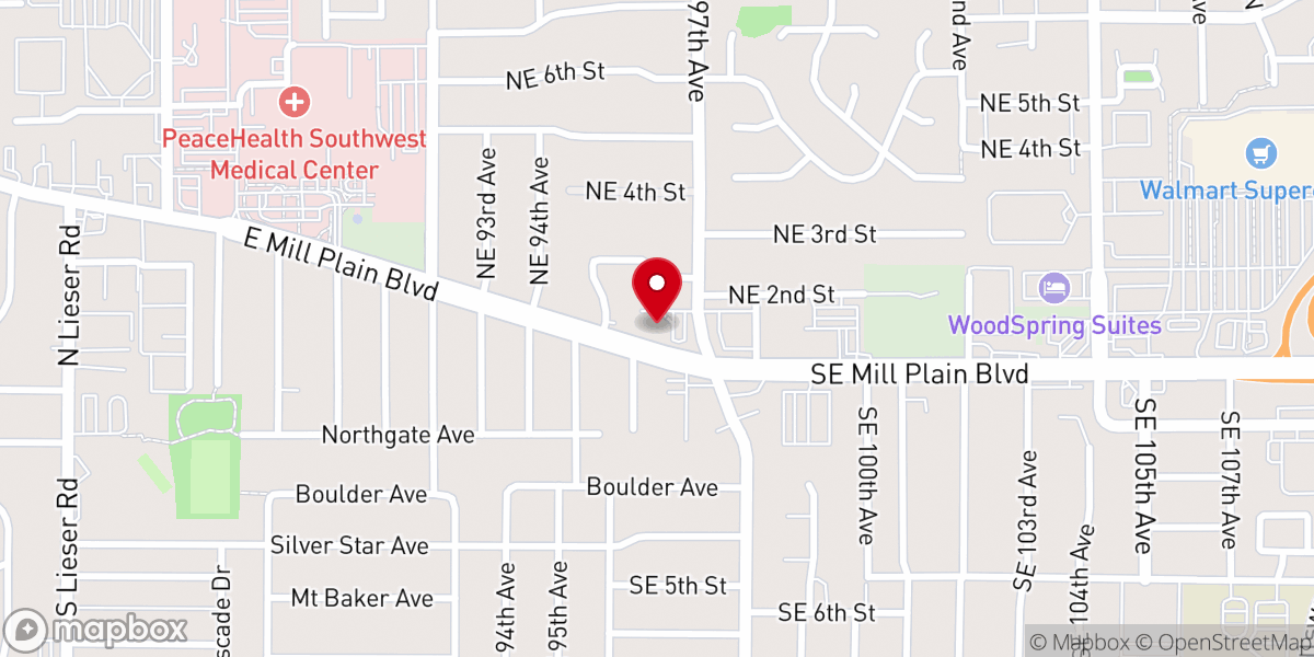 Map showing location of Evergreen Bible Church
