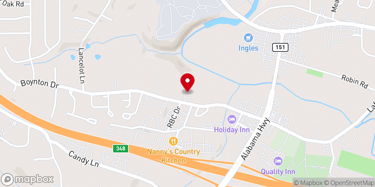 Map showing location of Faith Baptist Church