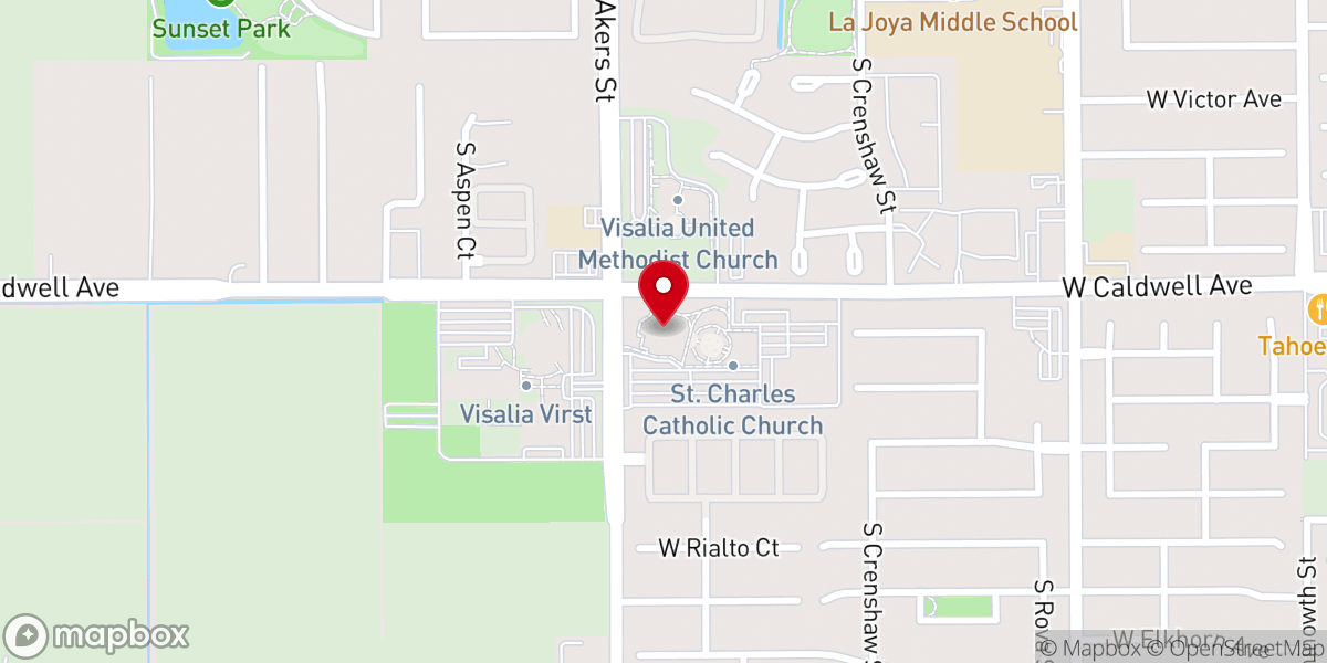 Map showing location of St. Charles Catholic Church