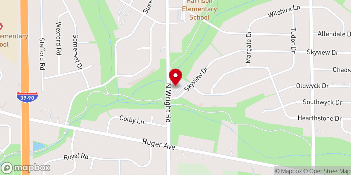 Map showing location of Christ Presbyterian Church