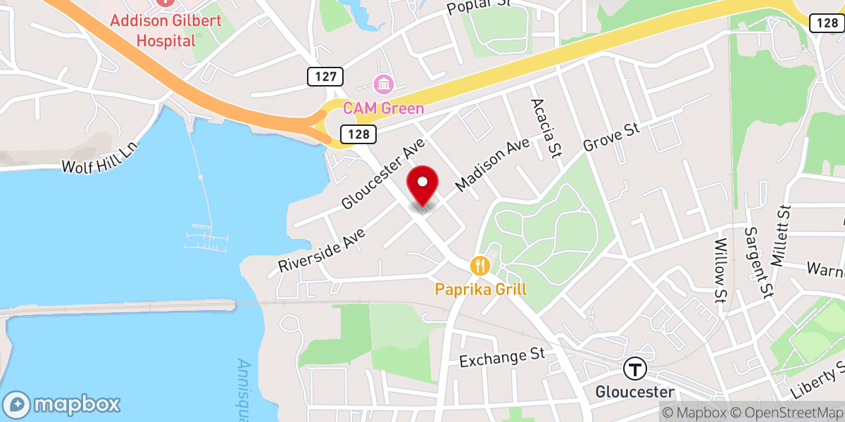 Map showing location of Gloucester Assembly of God Church