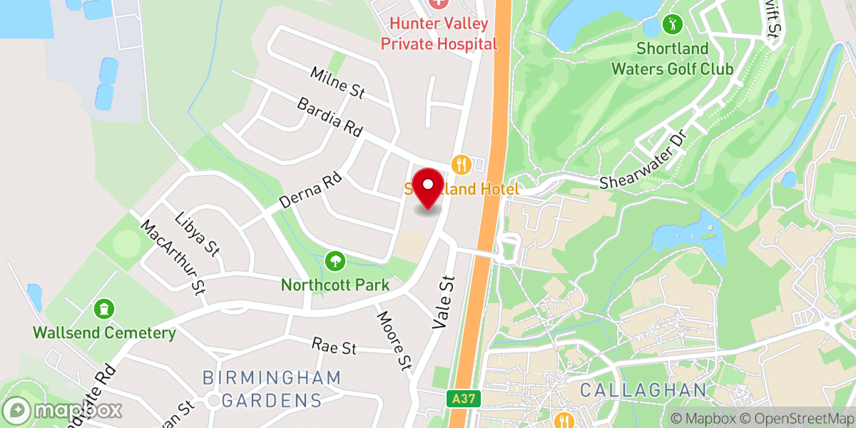 Map showing location of Our Lady of Victories Shortland Church