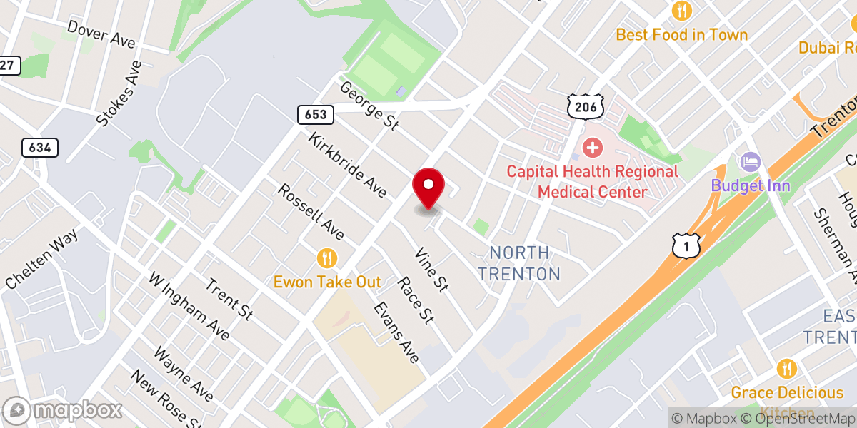 Map showing location of Saint James Roman Catholic Church