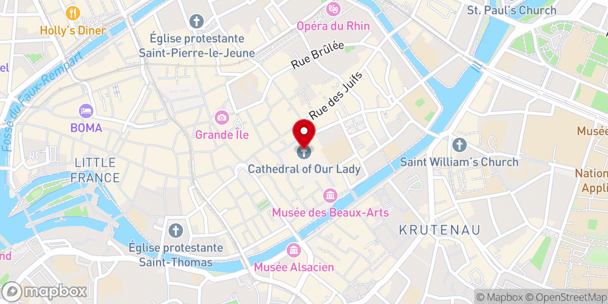 Map showing location of Cathédrale Notre Dame de Strasbourg