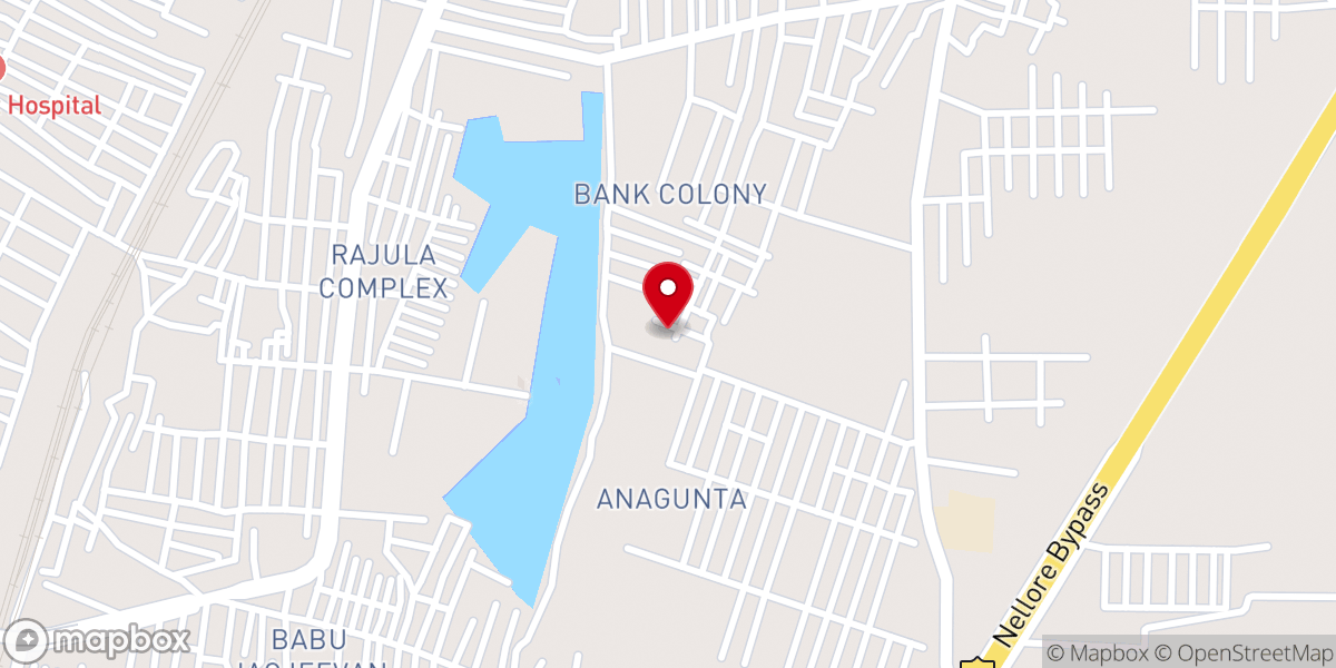 Map showing location of Baptist Church, Anagunta