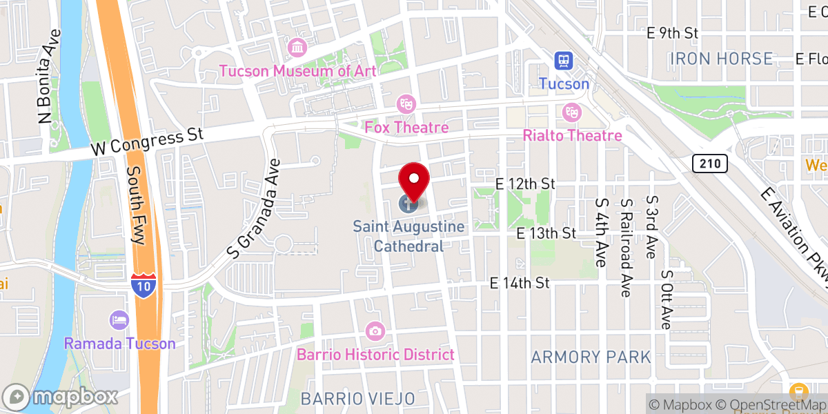 Map showing location of St. Augustine Cathedral