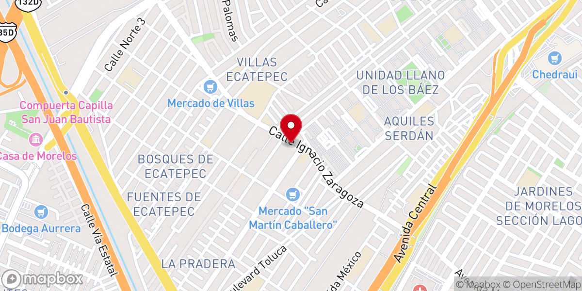 Map showing location of Parroquia de San Martin de Porres Diócesis de Ecatepec