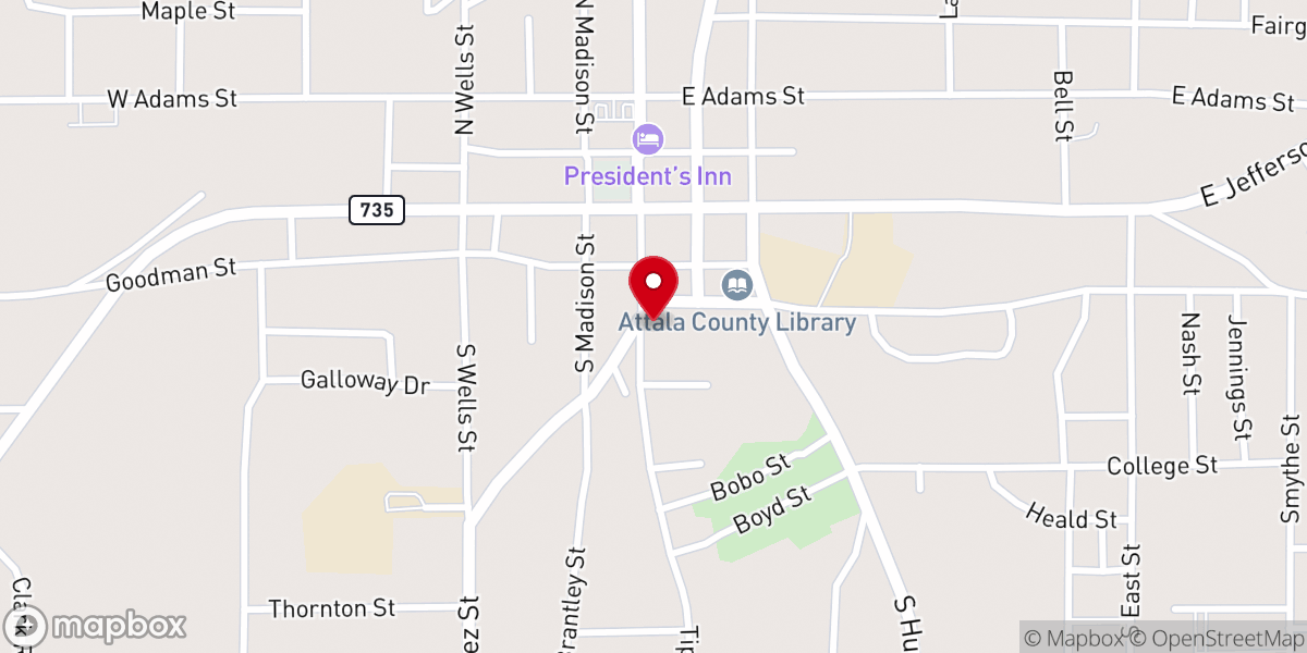 Map showing location of Wesley United Methodist Church