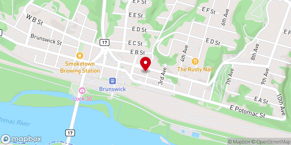 Map showing location of Grace Episcopal Church
