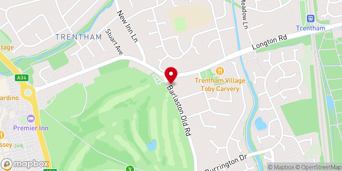 Map showing location of Trentham Methodist Church