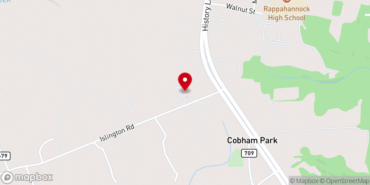 Map showing location of Cobham Park Baptist Church