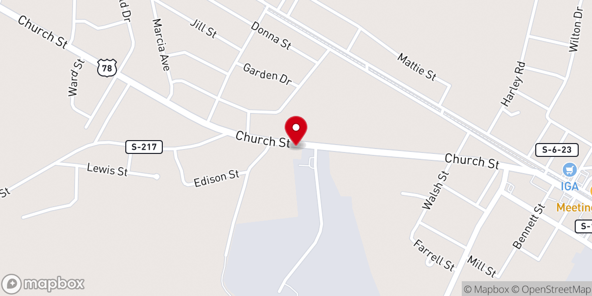 Map showing location of Lucky Gas