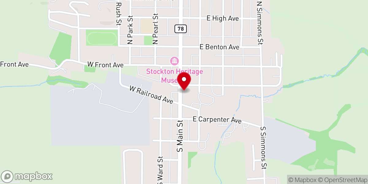 Map showing location of Harvest Baptist Church