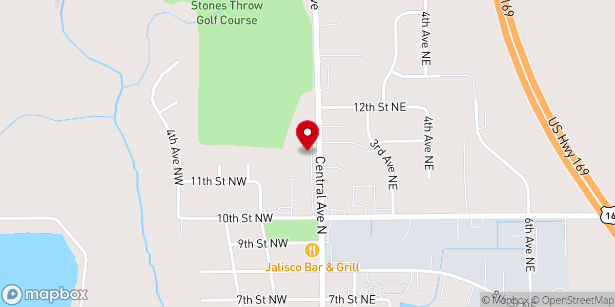 Map showing location of Milaca Evangelical Free Church