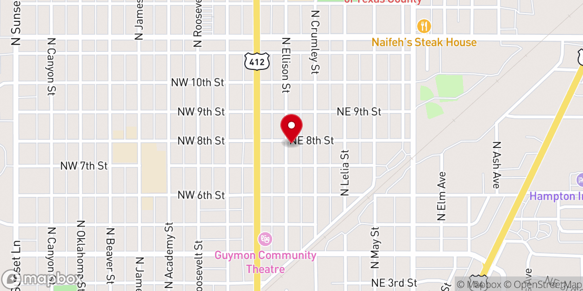 Map showing location of Tabernacle Baptist Church