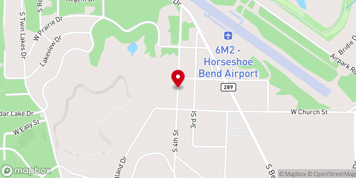 Map showing location of Horseshoe Bend Apartments