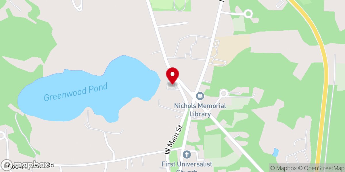 Map showing location of First Congregational Church of Kingston, NH