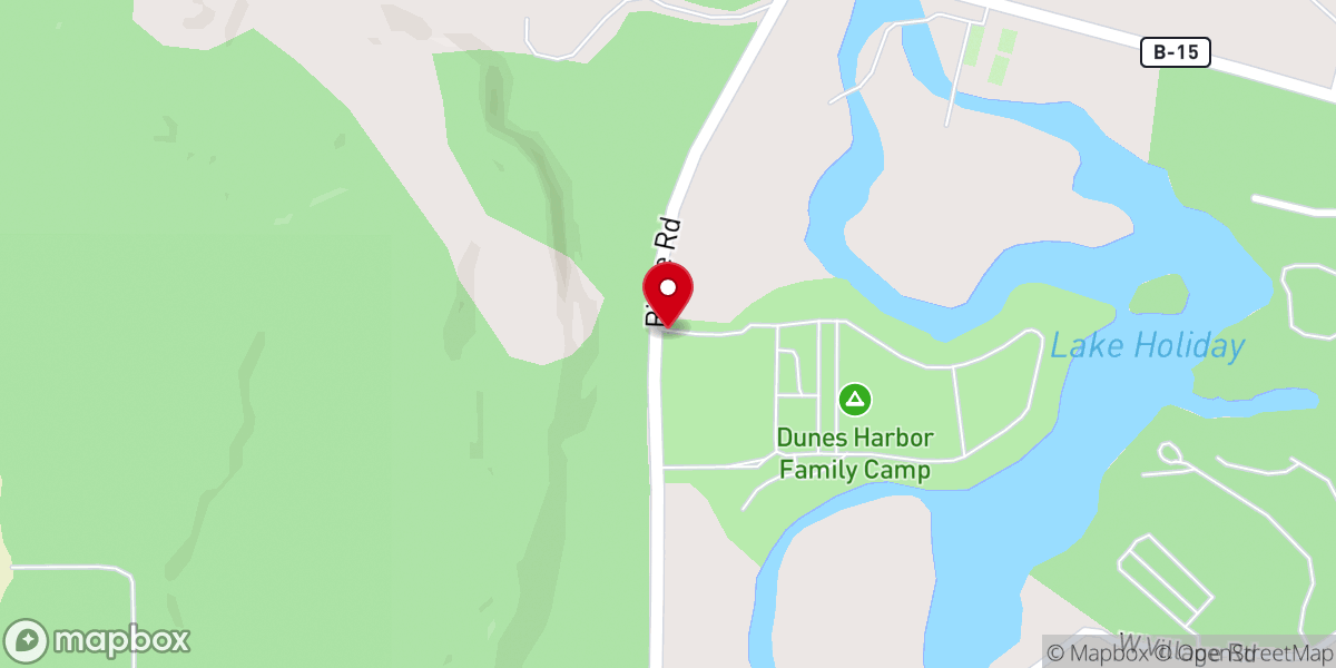 Map showing location of Dunes Harbor Family Camp