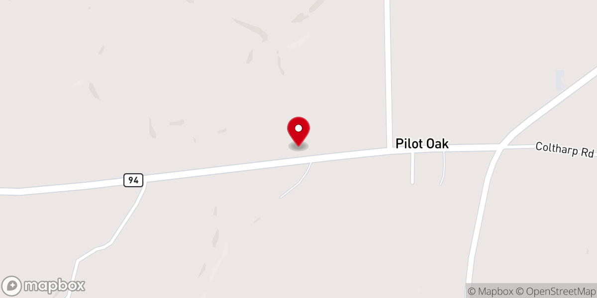 Map showing location of Pilot Oak Baptist Church